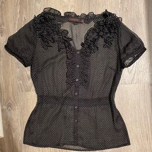 The Limited sheer polka dot blouse